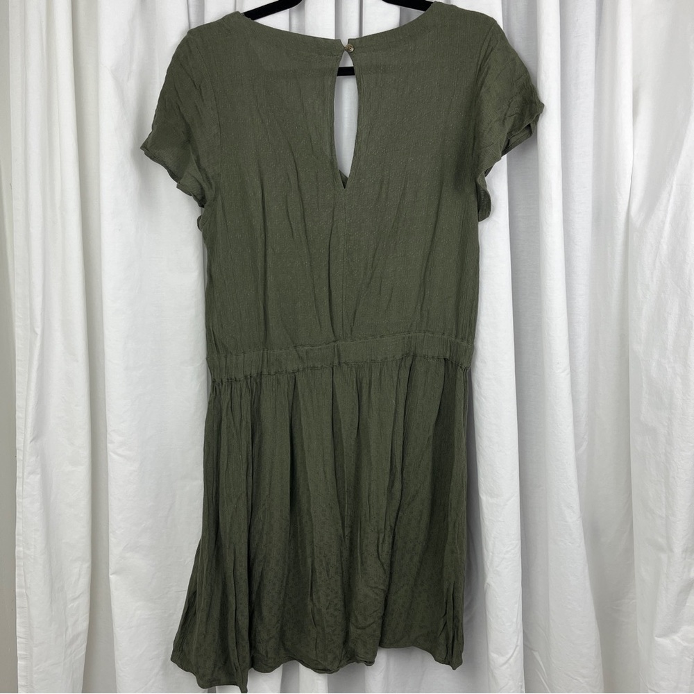 American Eagle Khaki Green Fit and Flare Dress Size Large - Picture 5 of 6